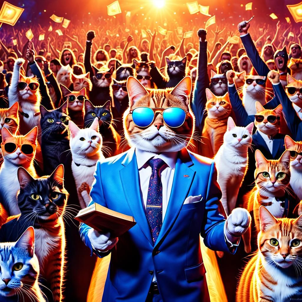 Billionaire Cat Wins Award: a Psychedelic Celebration