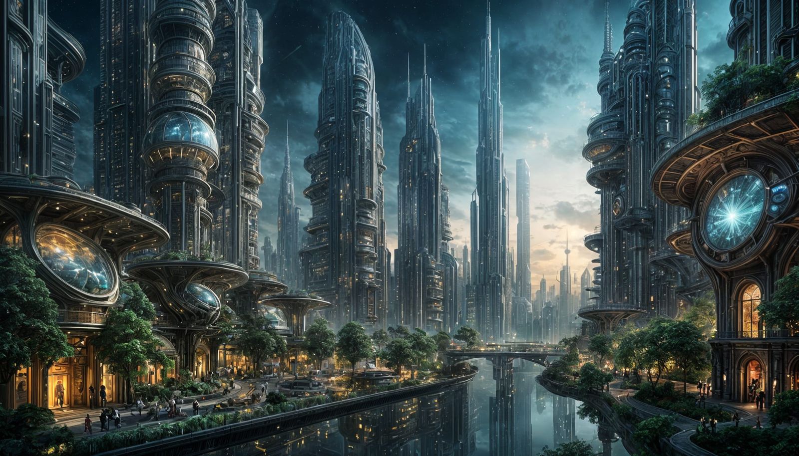 Cyberpunk Metropolis Radiates Otherworldly Energy at Night