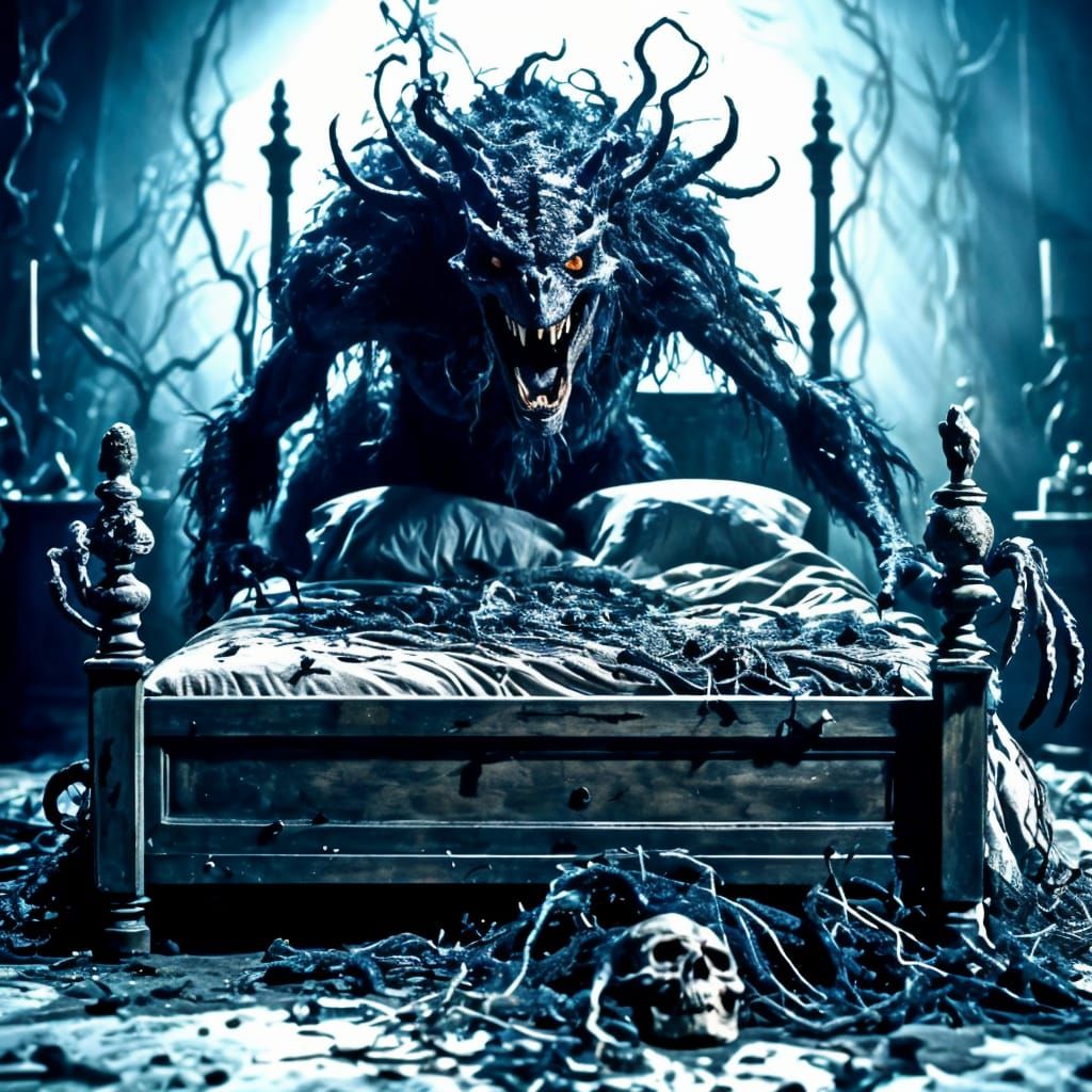 Cinematic Monster Lurking Beneath the Bed