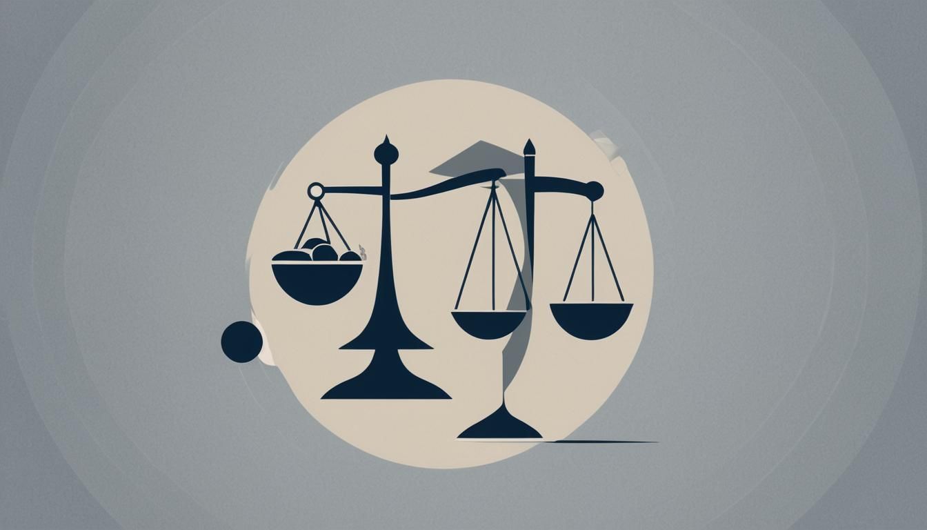 Political Decision Icon with Balanced Scale in Flat Design