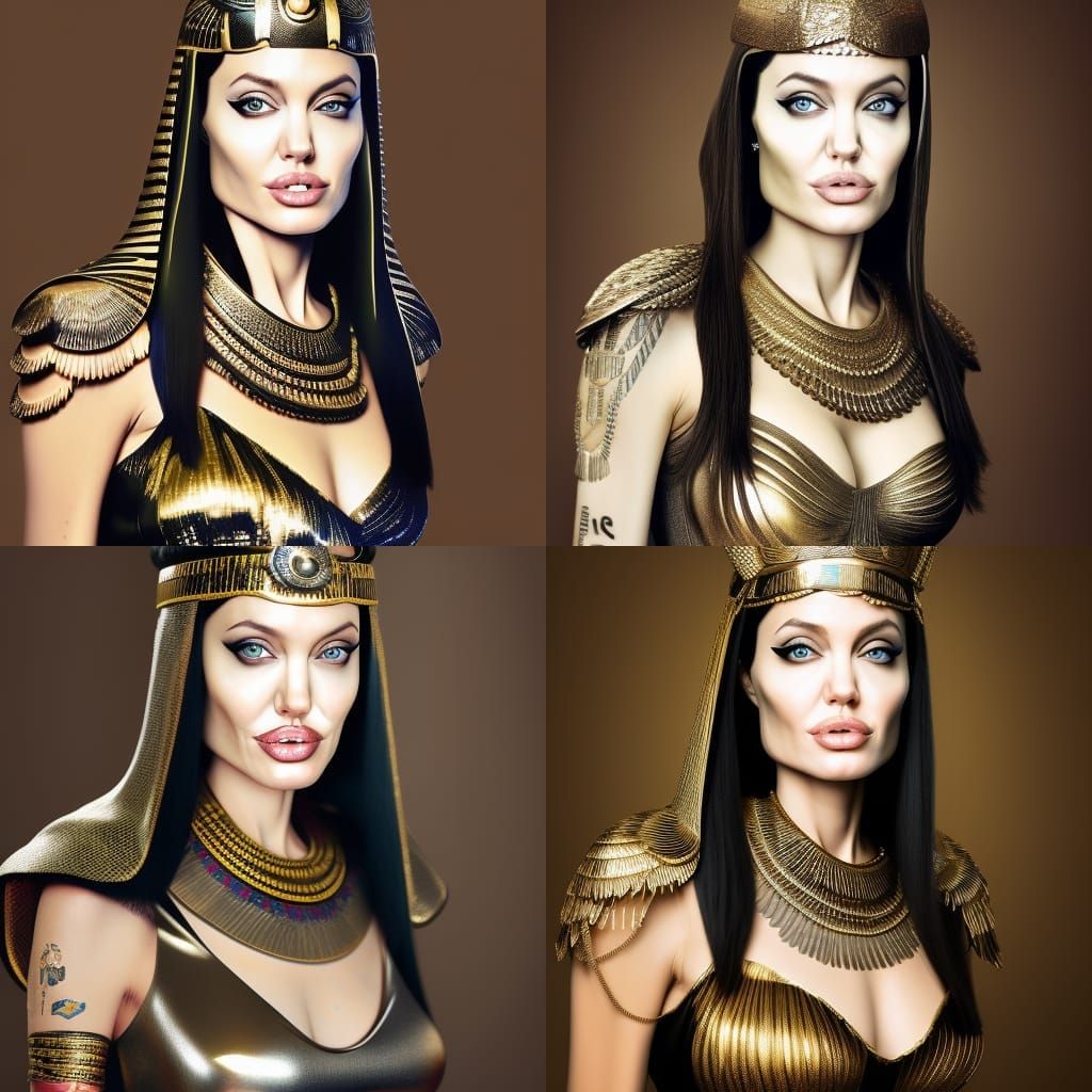 Angelina Jolie as Cleopatra in White Dress