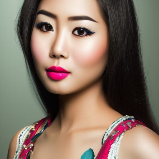 Asian Beauty Queen Close-Up Professional Portrait