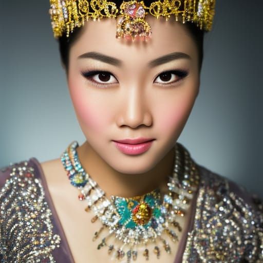 Asian Beauty Queen Close-Up Portrait
