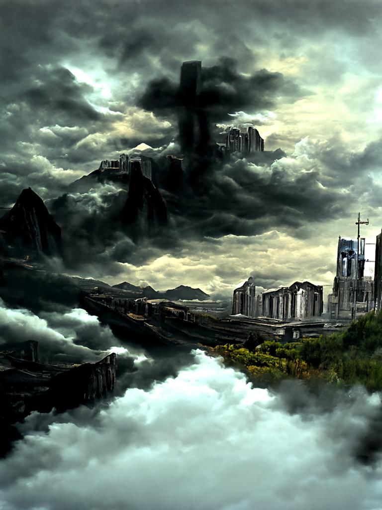 Ominous Matte Painting of a God