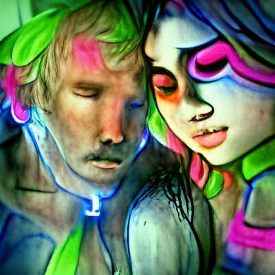 Neon Watercolors: A Dreamer's Colorful Demise