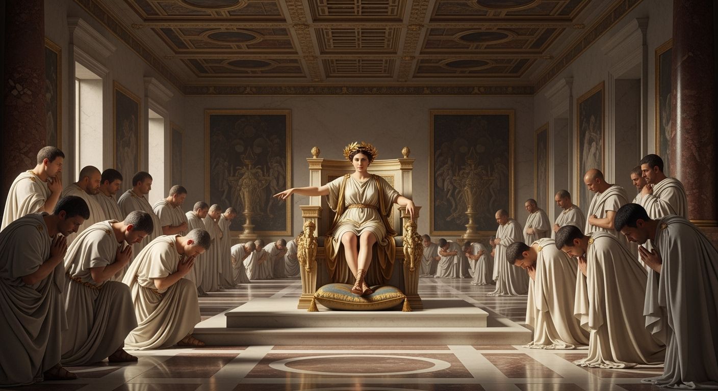 Empress Messalina in Lavish Ancient Rome Palace, Baroque Sty...