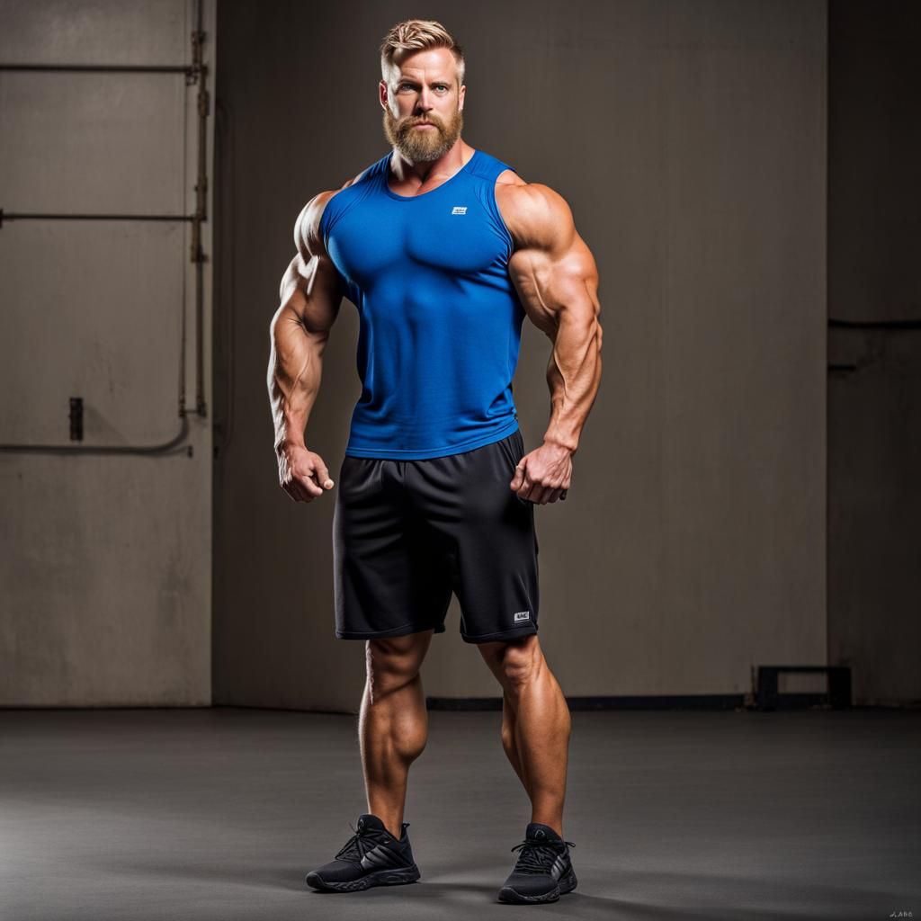 Massive Bodybuilder Flexing: High Definition Photograph