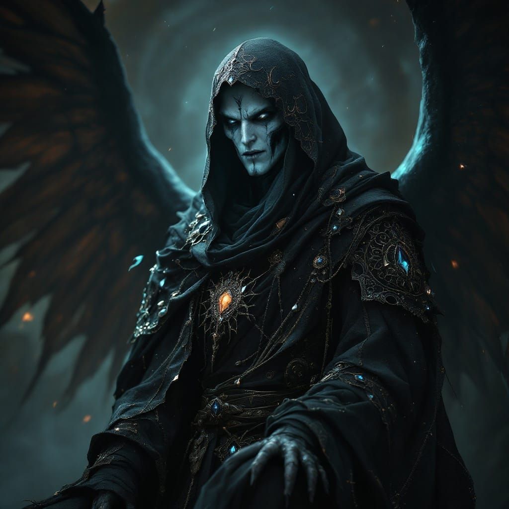 Dark Fantasy Undead Emperor Jinn in Regal Finery