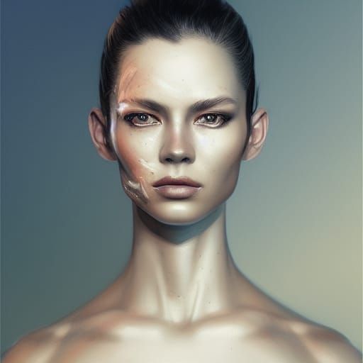 Fashion Model in Spacesuit: Artgerm Style Portrait