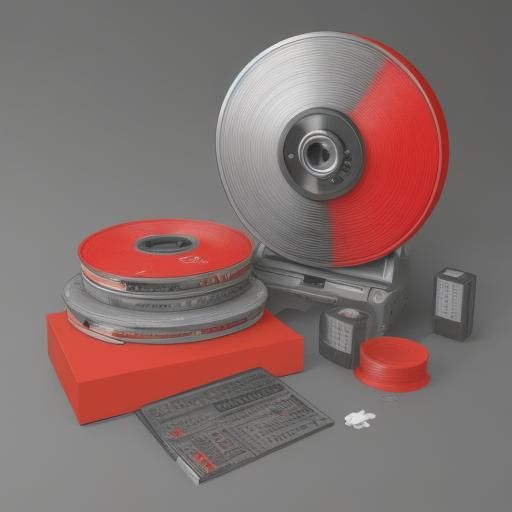Vintage Red and Grey Data Reel Tapes