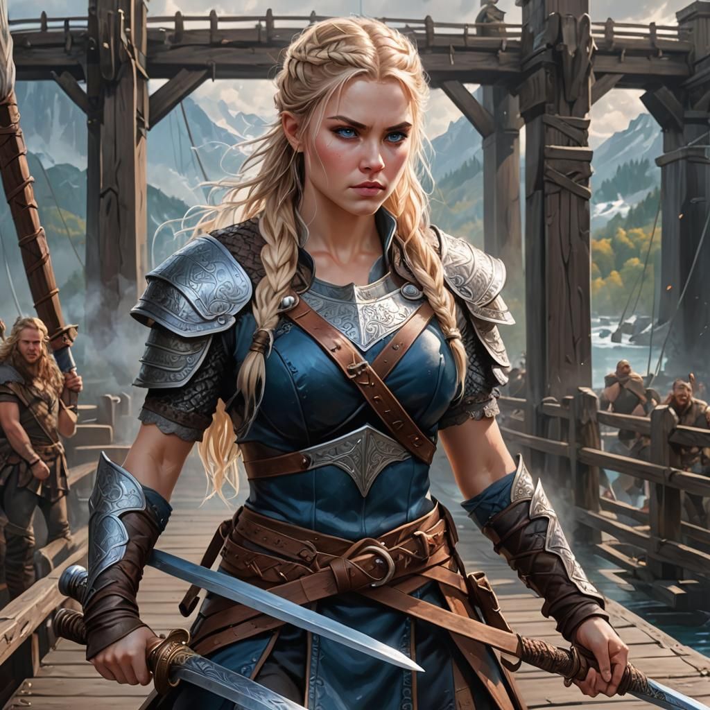 Viking Warrior Woman Blocking the Way