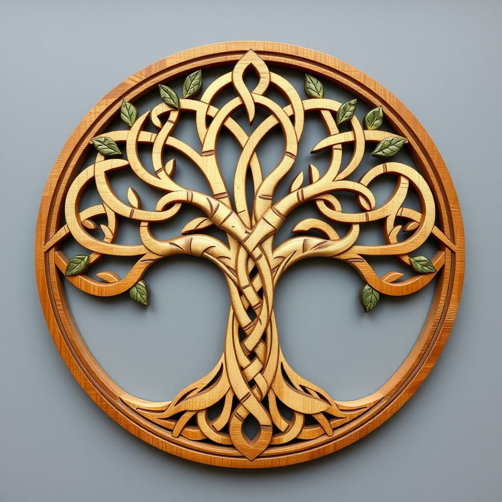 Stylized 2D Celtic Tree of Life Knotwork