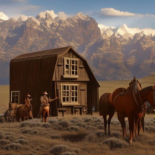 Magical Western Cowgirl in Detailed Matte Painting