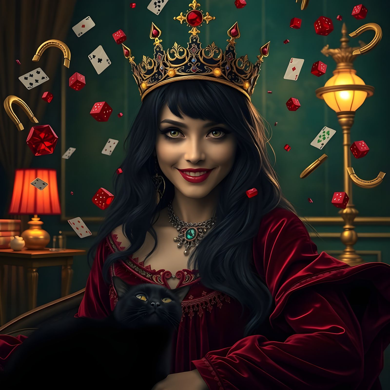 Lady Luck in Art Deco Opulence