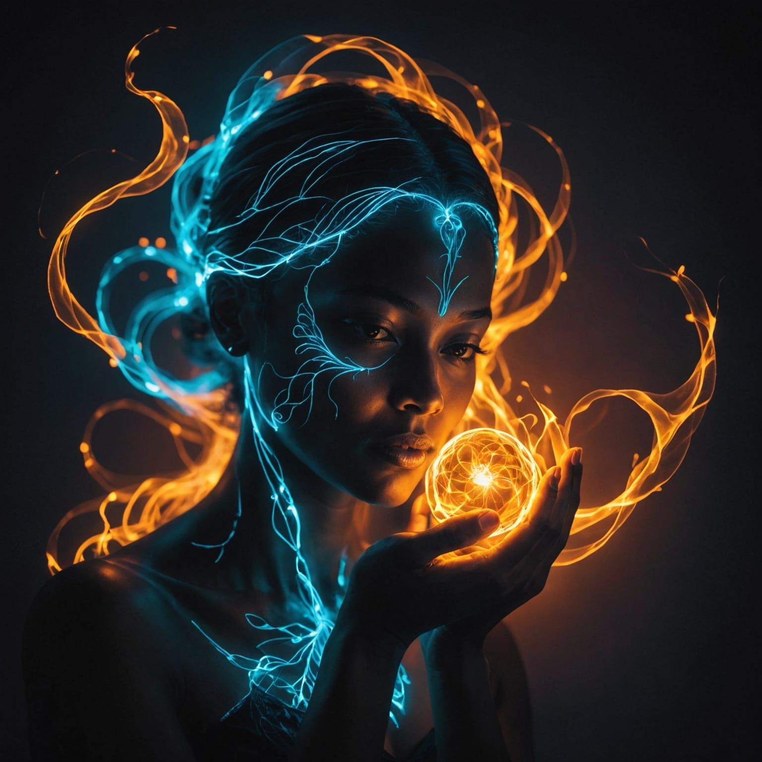 Glowing Soul Illuminates Ethereal Landscape