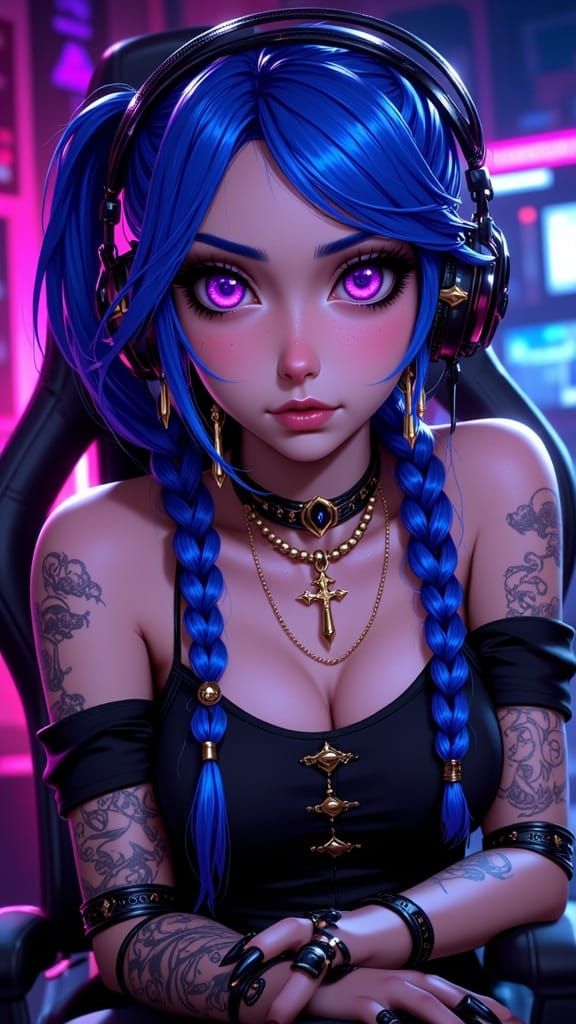 Jinx Arcane Anime Character Art