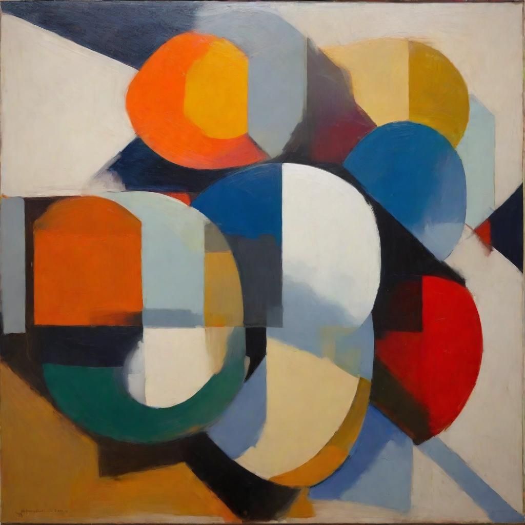 Geometric Forms in Oil Painting Style
