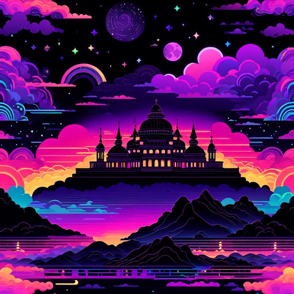 Glow-in-the-Dark Formal Dress in Moody Neon Hues