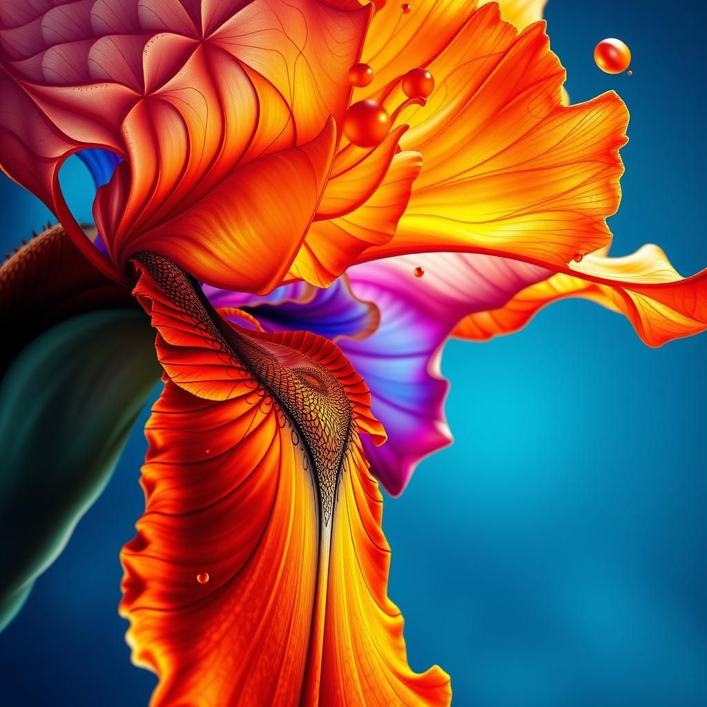 Abstract Iris Fractal Zentangle in Vector Style