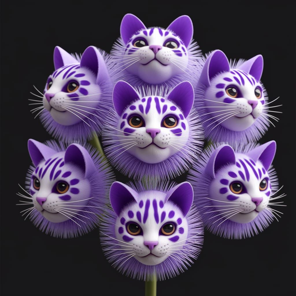 Macro Image of Cat Face Flowers