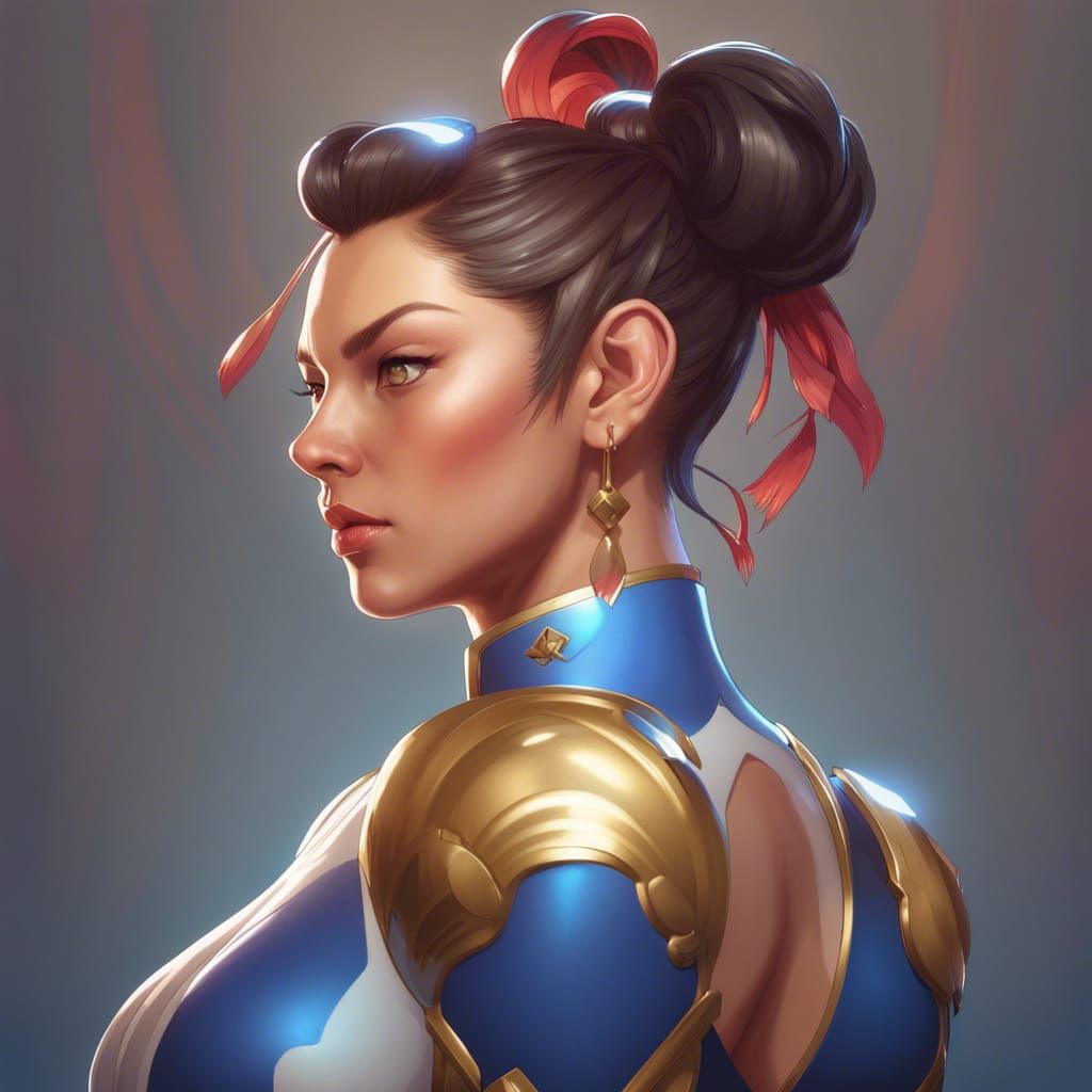 Chun-Li Portrait in Art Nouveau Style