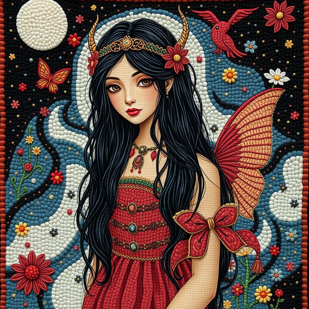 (Woven tapestry surrealism) Rachel