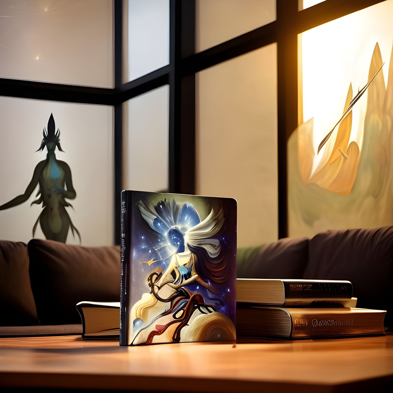 Galaxy Book in a Living Room, Surreal Style