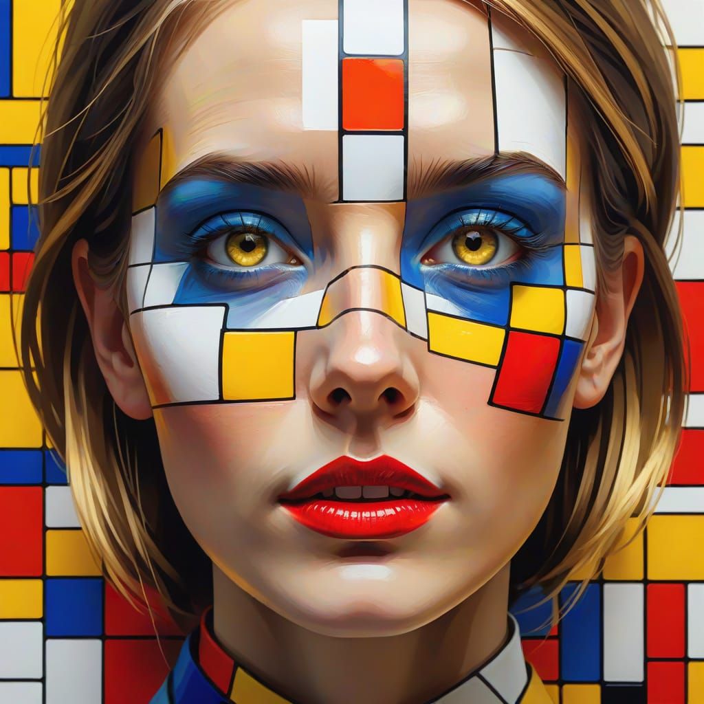 Person Reveals True Colors in Geometric Digital Art