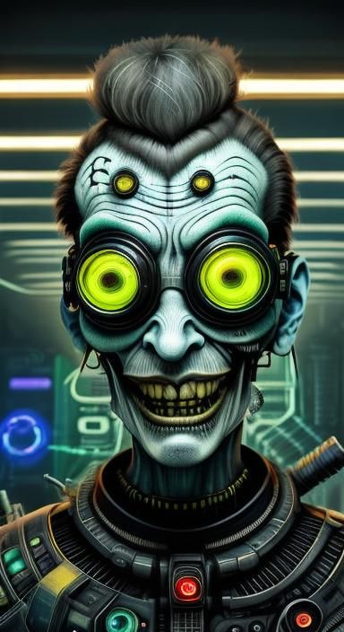 Cybernetic Doctor Enters Office in Grimacing, Surreal Dystop...