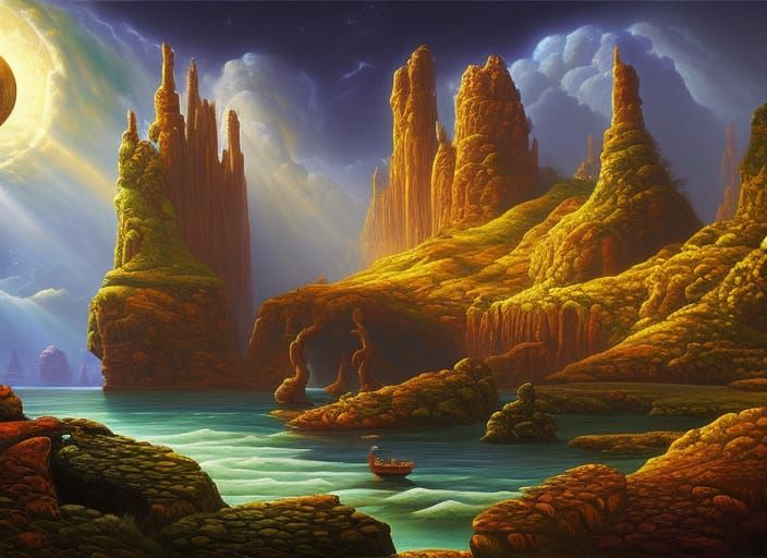 Submarine Shipwreck Discovery in Neon Art Style