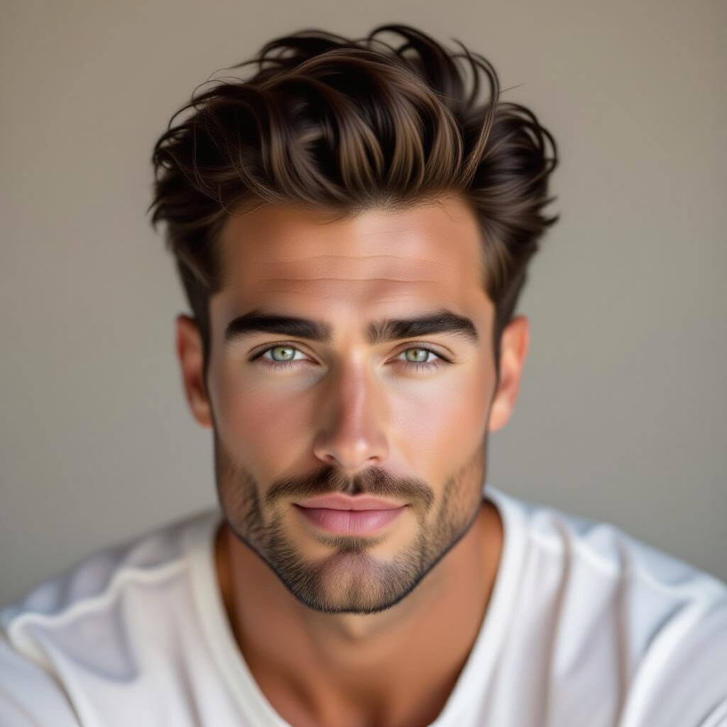Intimate Portrait of Handsome Man with Intriguing Eyes