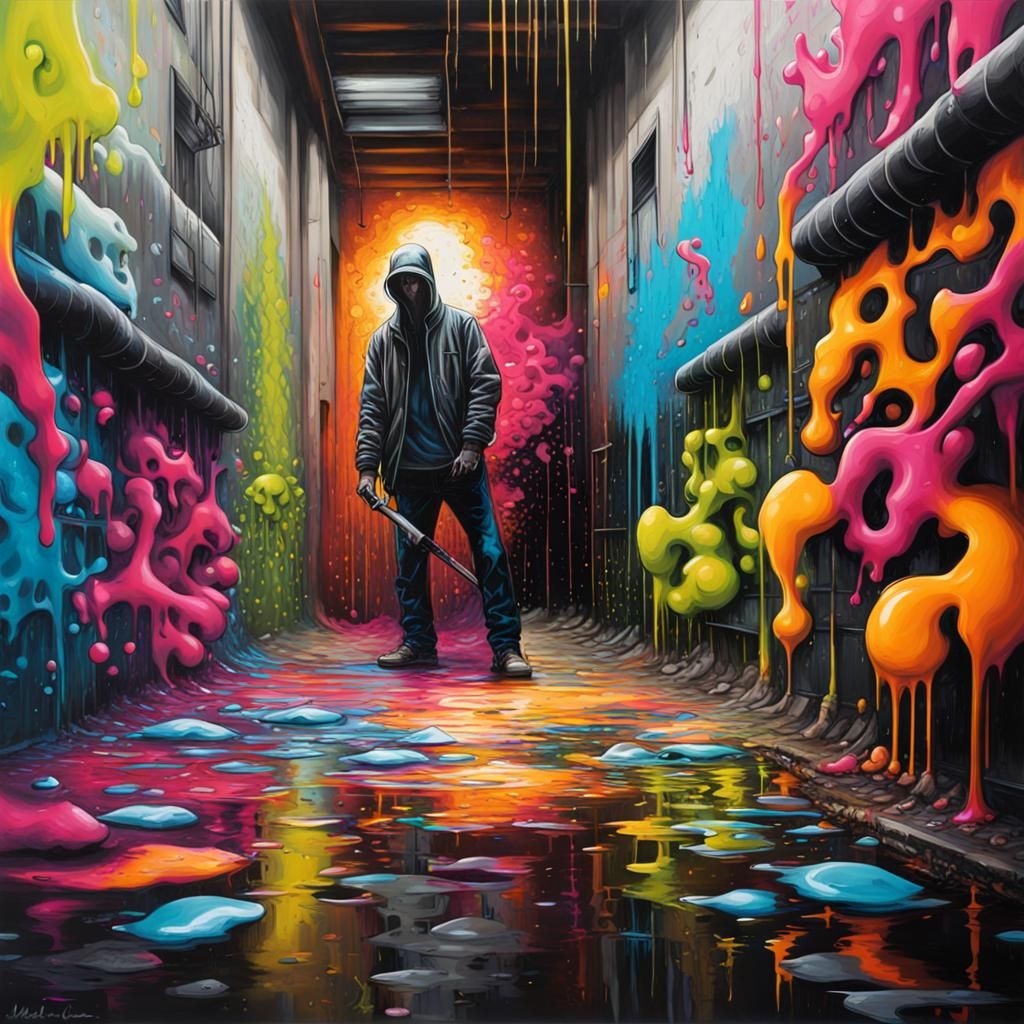 Colorful Melting Graffiti Art in Street Style