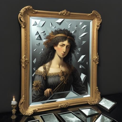 Shattered/cracked mirror. cubist Gustave Doré