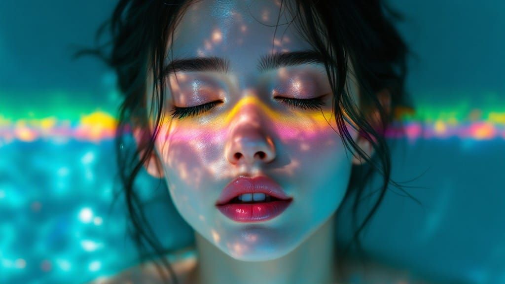 Dreamy Close-Up Portrait in Ethereal Water