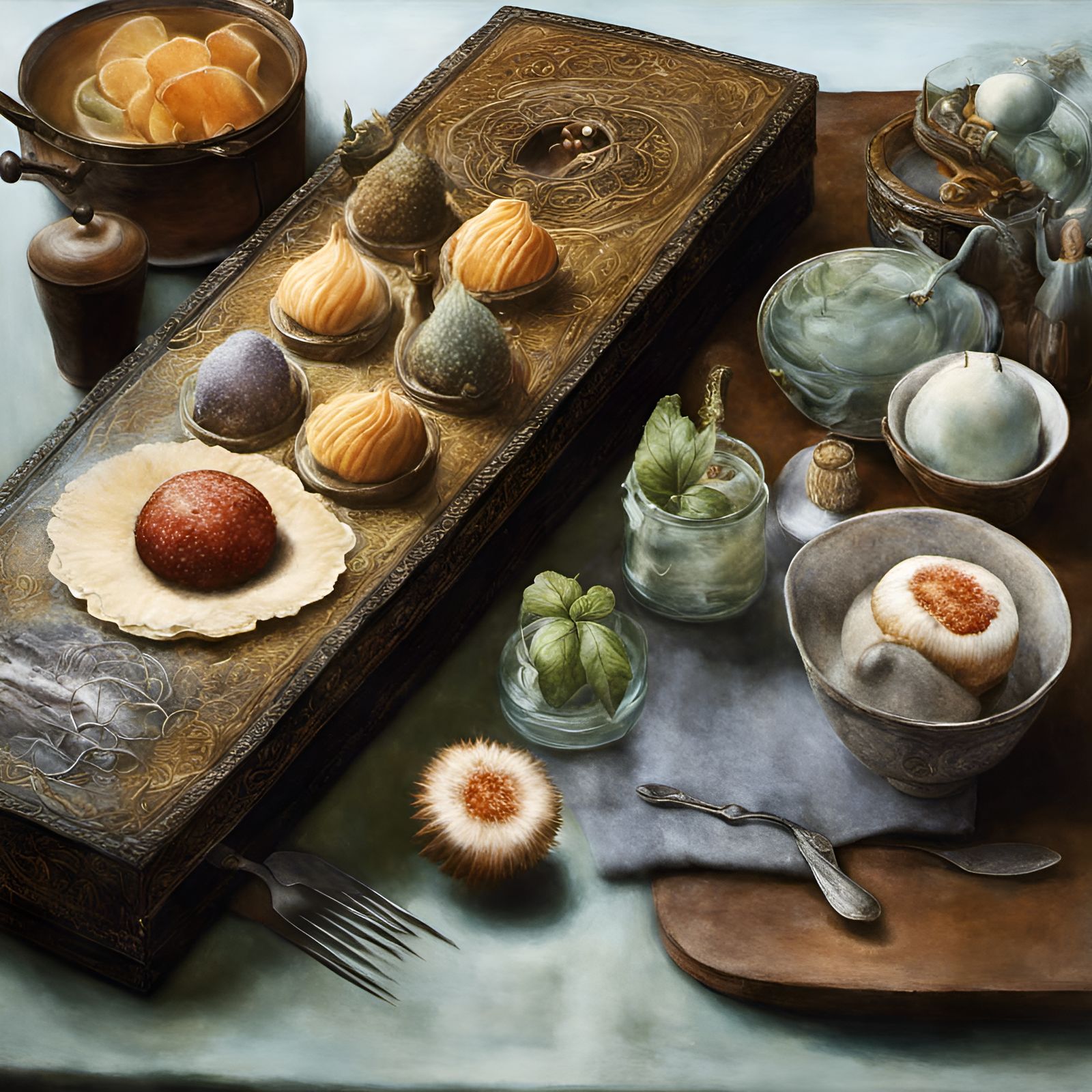 Magical Biological Forms in Surreal Dreamscape