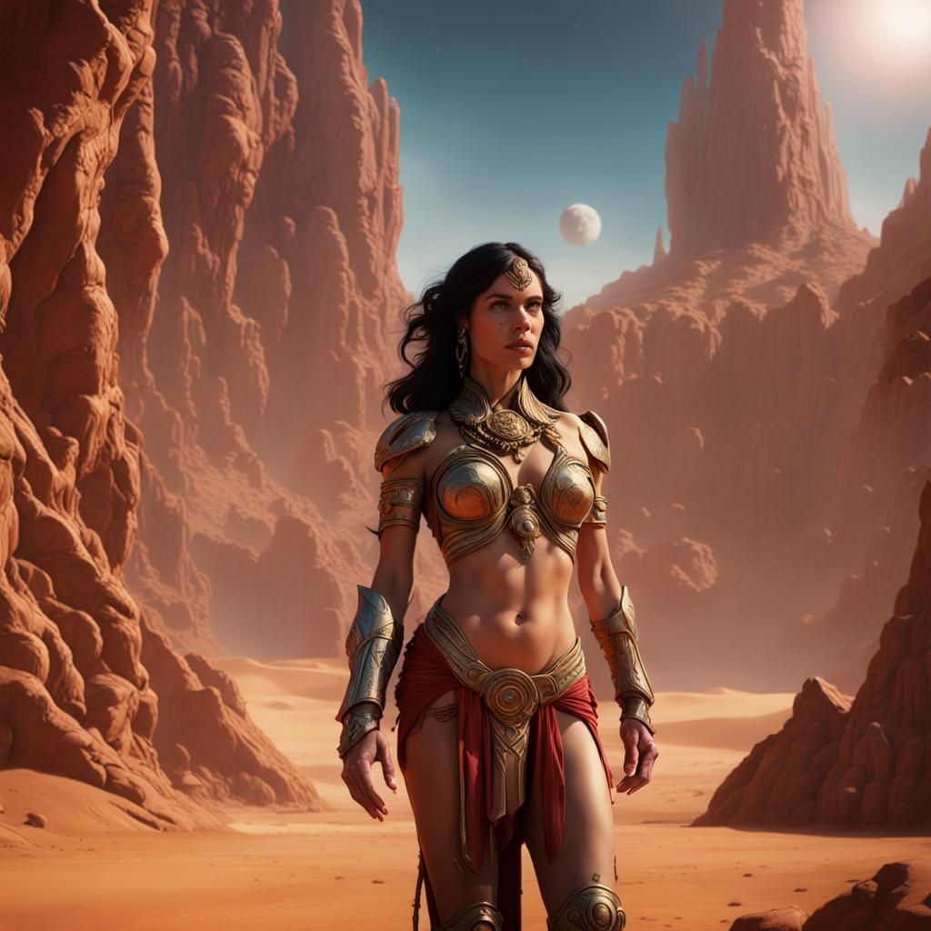 Dejah Thoris, Martian Princess: Detailed Matte Painting