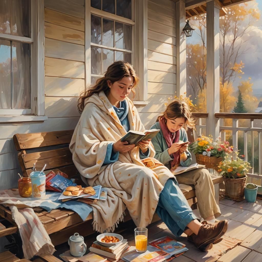 Cozy Evening on the Porch with Friends