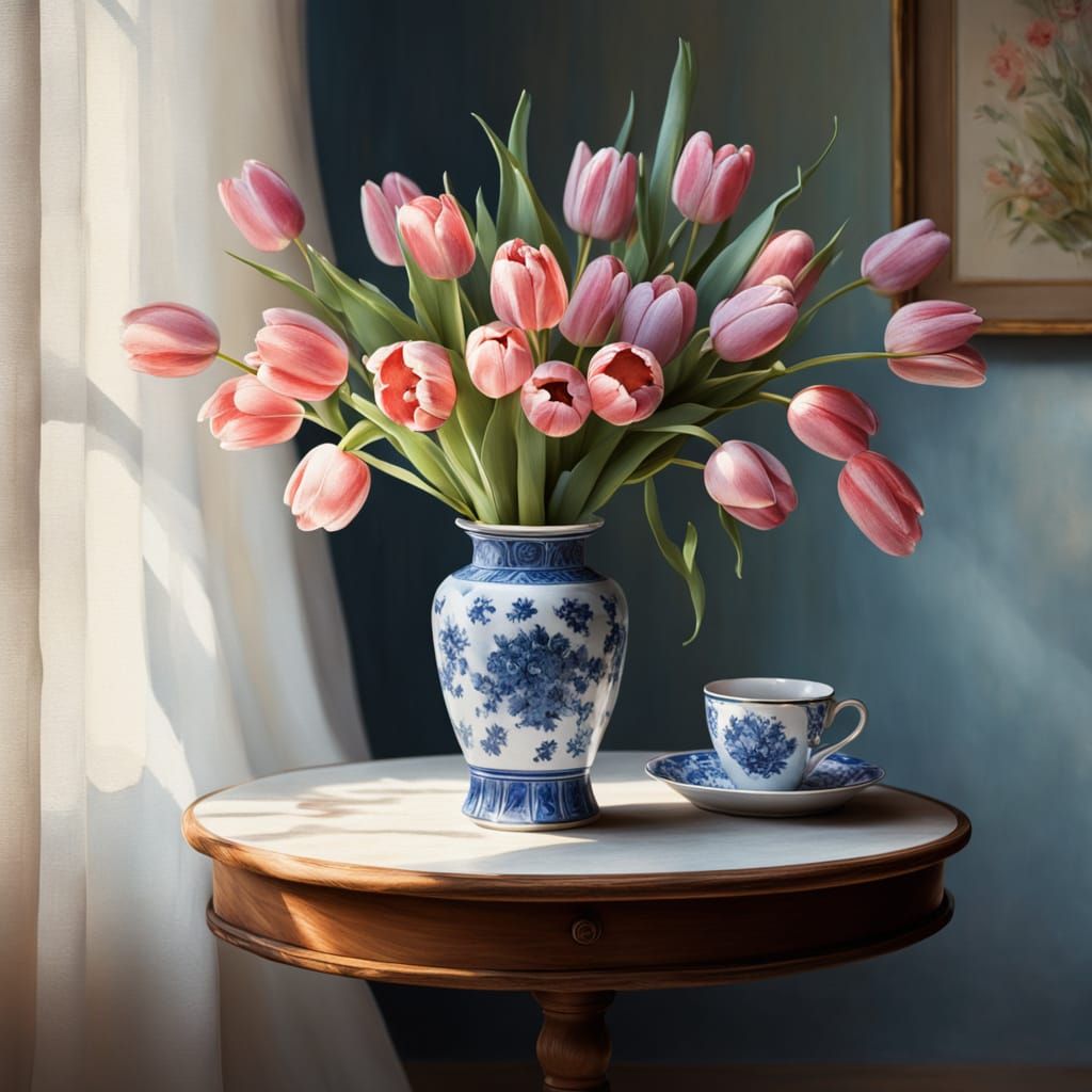 Impressionist Spring Floral Still Life in Soft Focus