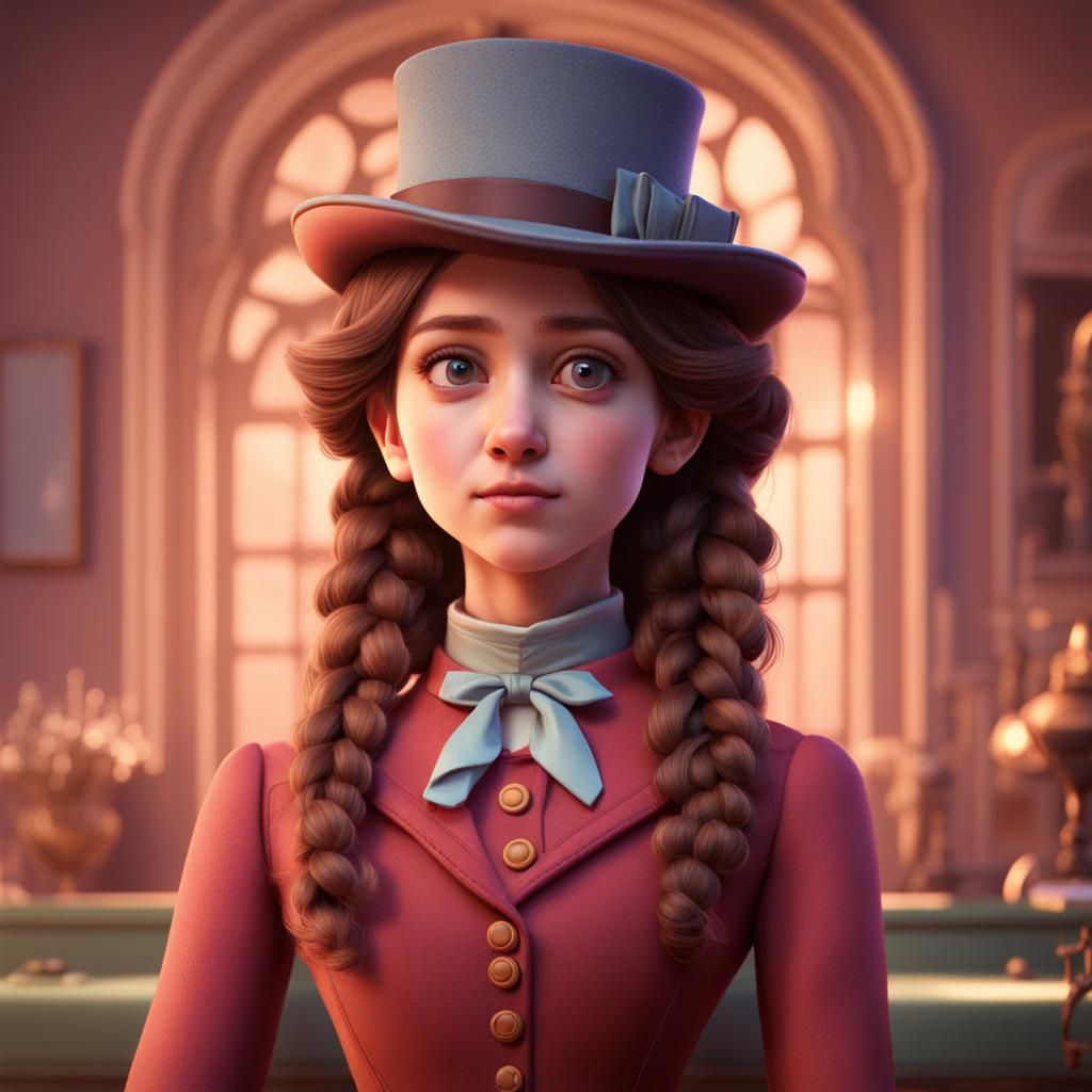 Victorian Girl as 3D Digital Art