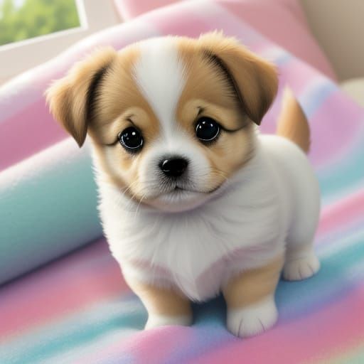 Cute Puppy Portrait in Whimsical Setting