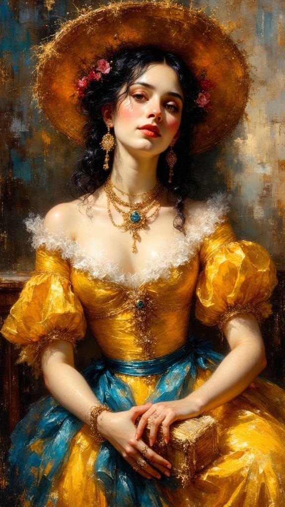 Elegant Portrait of Hispanic Woman in Earth Tones