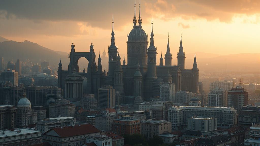 Dark Cityscape in H.R. Giger's Dystopian Style