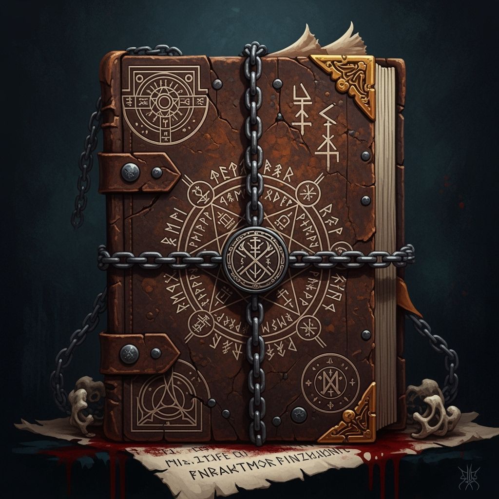 Mysterious Occult Tome in Dark Fantasy Style