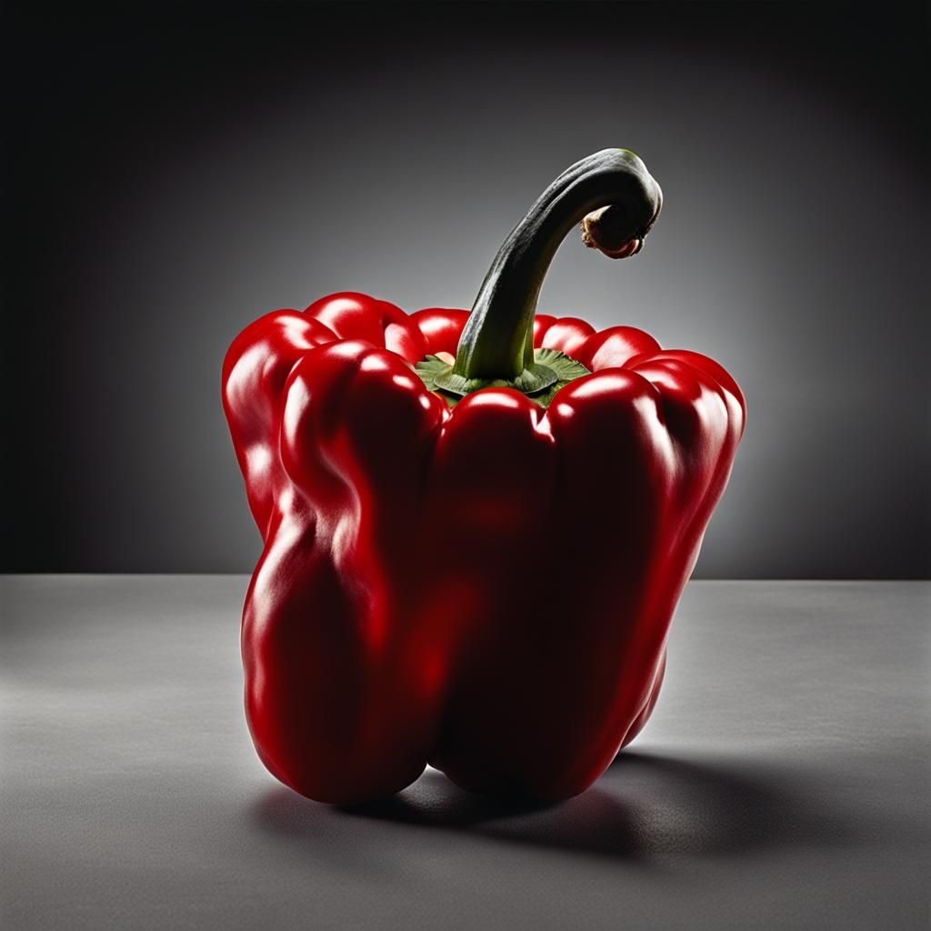 High-Resolution Red Pepper Still Life