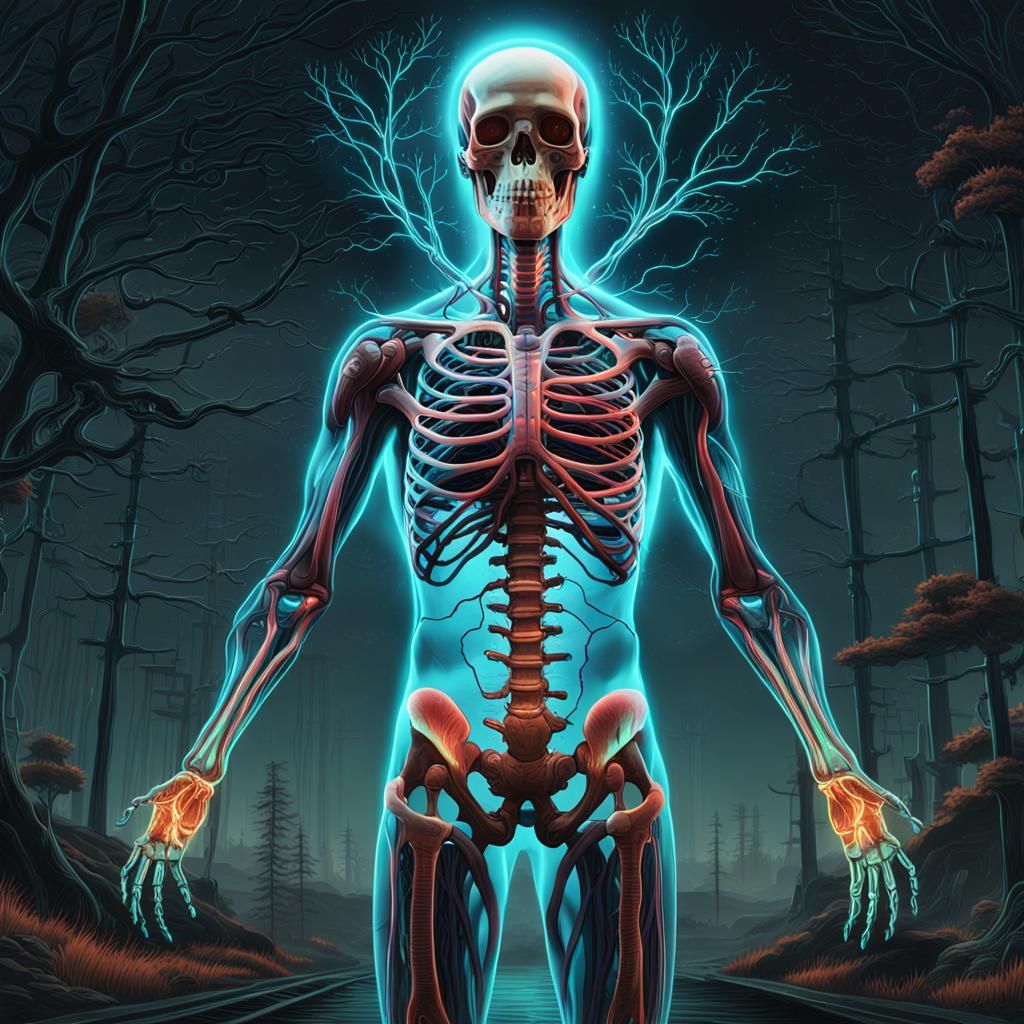 Bioluminescent Human Anatomy Concept Art