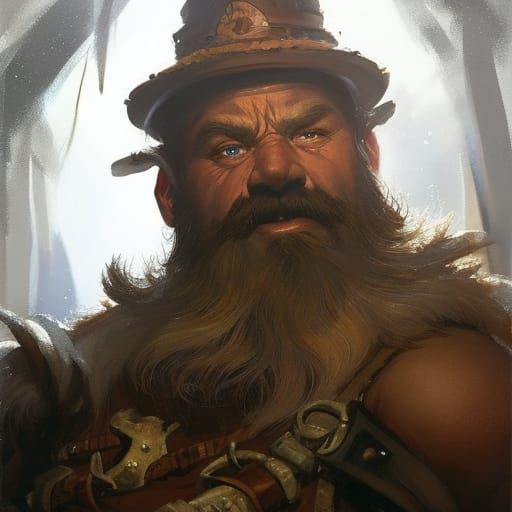 Detailed Dwarf Miner Portrait in Artgerm Style