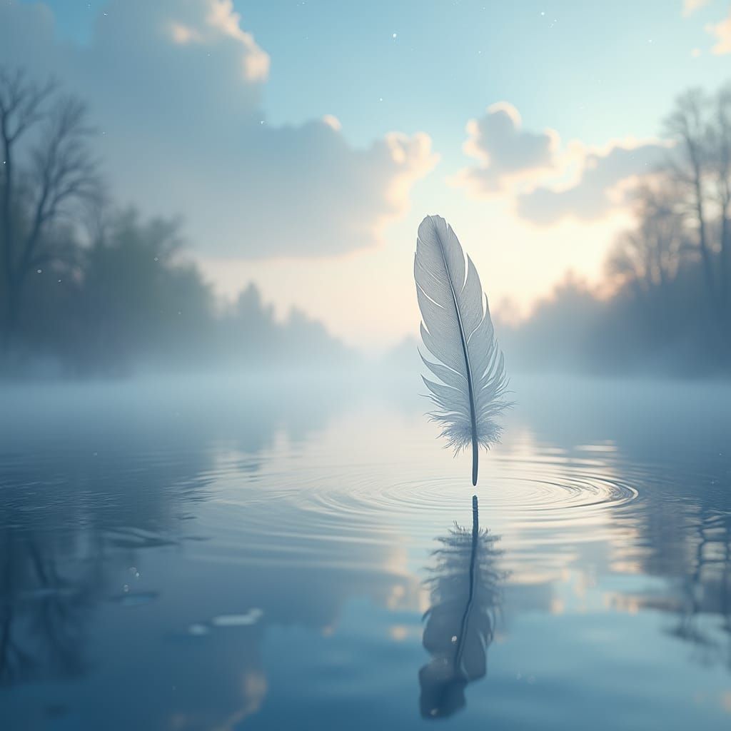 Ethereal River and Sky Dreamscape with Falling Stars