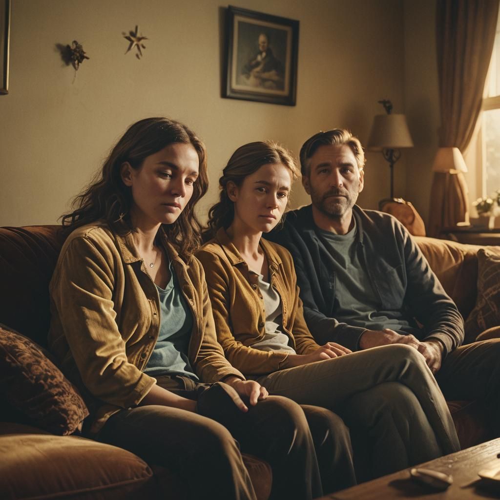Cozy Family Portrait in Cinematic Style