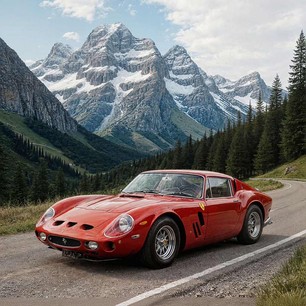 Ferrari 250 GTO in Tuscany Landscape