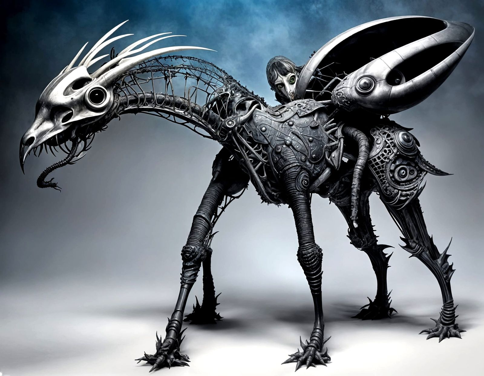 Surreal Restaurant Scene with Exotic Aliens